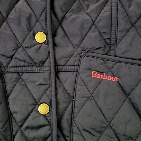 Barbour Annandale Ladies Quilted Jacket Navy Blue Floral Size US 4 UK 8 - Picture 5 of 12